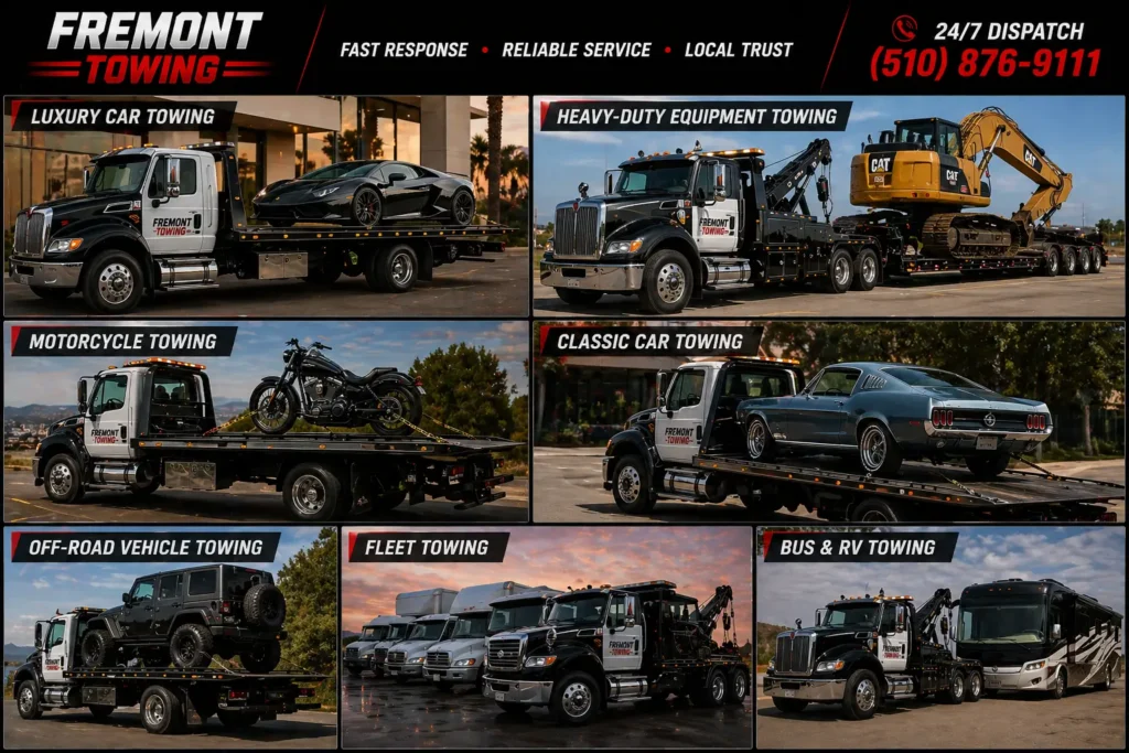 24/7 emergency tow truck on I-880, I-680 highway breakdown in Fremont, CA 24/7