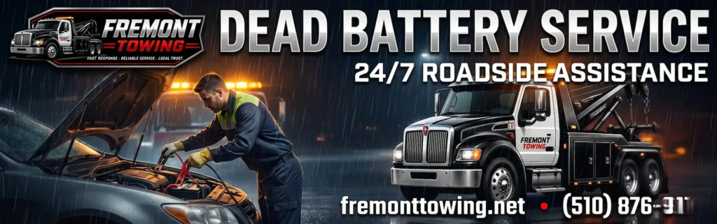 dead battery service jumpstart roadside assistance towing fremont, ca