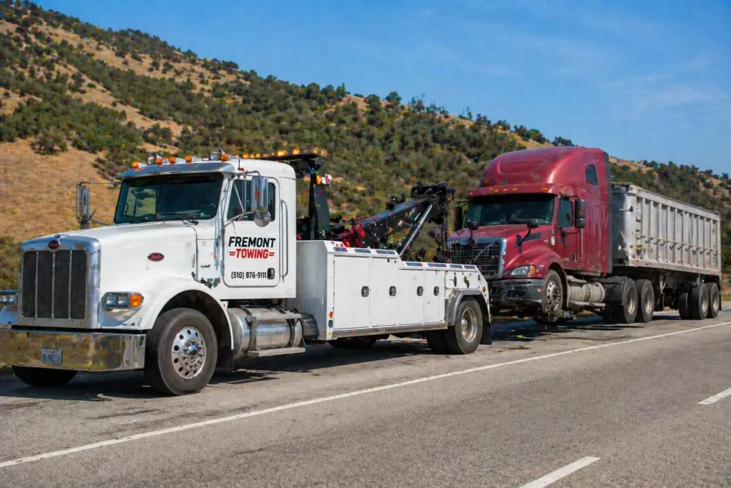 heavy-duty-semi-truck-towing-freeway-fremont-ca